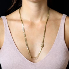 Long collier français du XIXe siècle en or jaune 18 carats