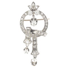 French 1850s Used Diamonds Brooch and Pendant