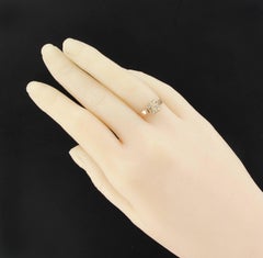 French 19th Century Square Diamonds 18 Karat Rose Gold Ring