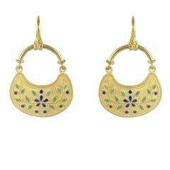 Castelliani Style Matte Vermeil Enamel Earrings