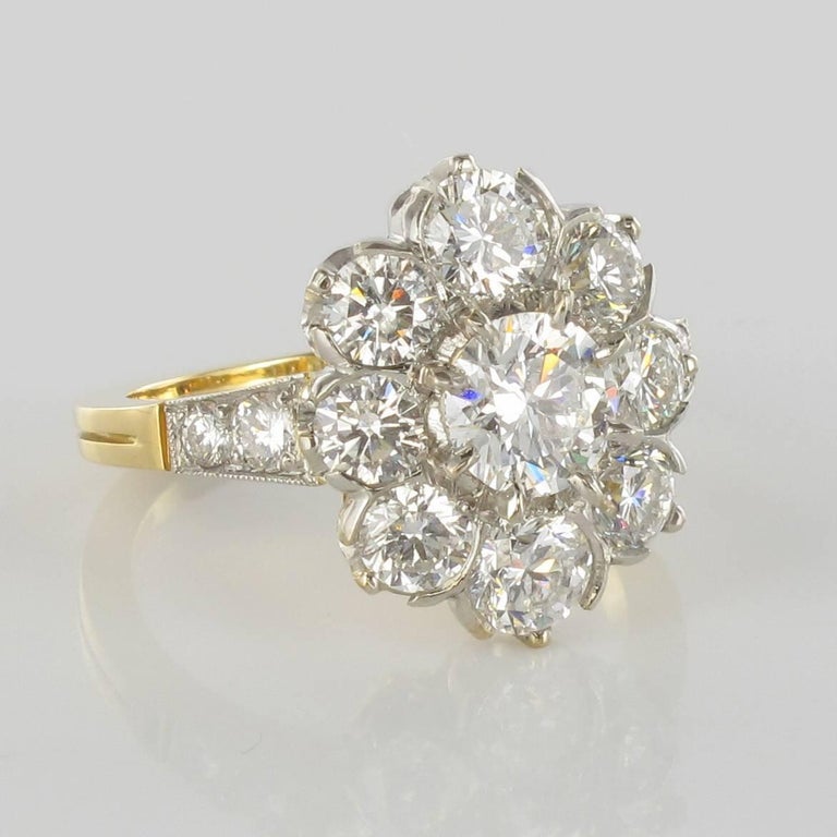  Antique  French Diamond  Daisy Cluster Engagement  Ring  For 