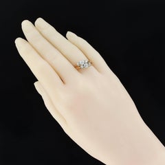 19th Century Platinum 18 Karats Rose Gold Diamond Ring
