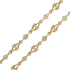 French Napoleon III Worked Mesh Gold Chain Necklace