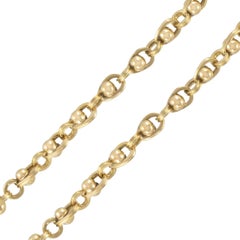 French 18 Karat Yellow Gold Beads Chain Necklace