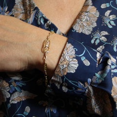 French 1960s Filigree Design 18 Karat Gold Chain Bracelet