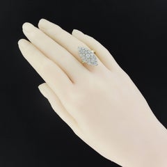 1960s French 1.20 Carat Diamond Yellow Gold Marquise Ring