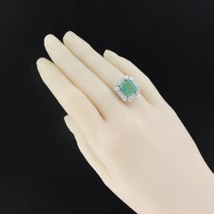 Baume  4.23 Carat Emerald Diamond White Gold Ring