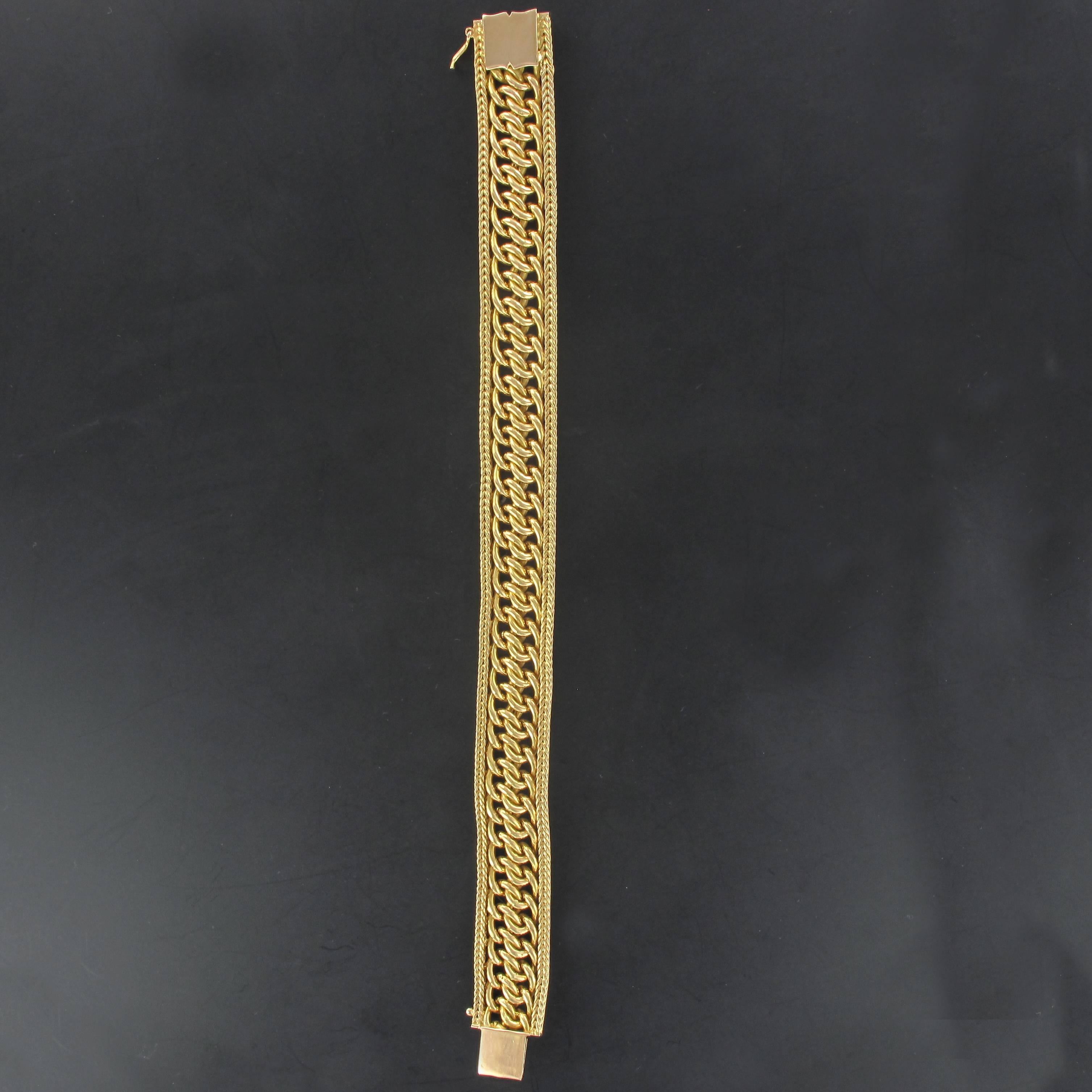 French 1970s 18 Karat Yellow Gold Flexible Bracelet 3