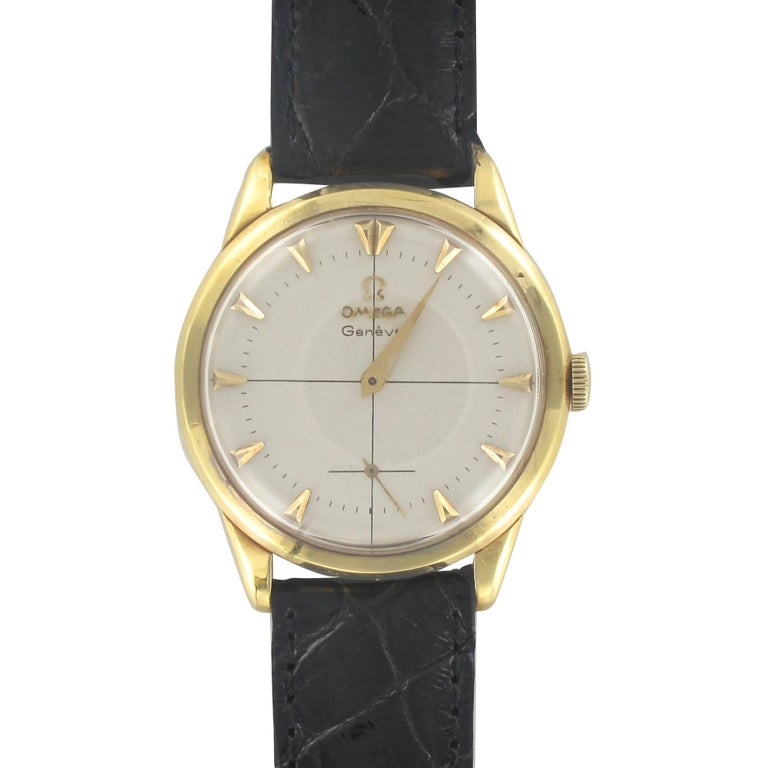 1960s Omega 18 Karat Gold Men's Watch at 1stdibs