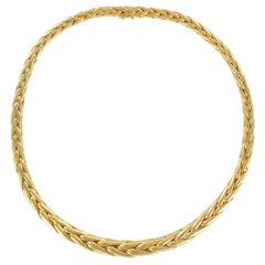 French Modern Palm Tree Chain 18 Karats Yellow Gold Necklace