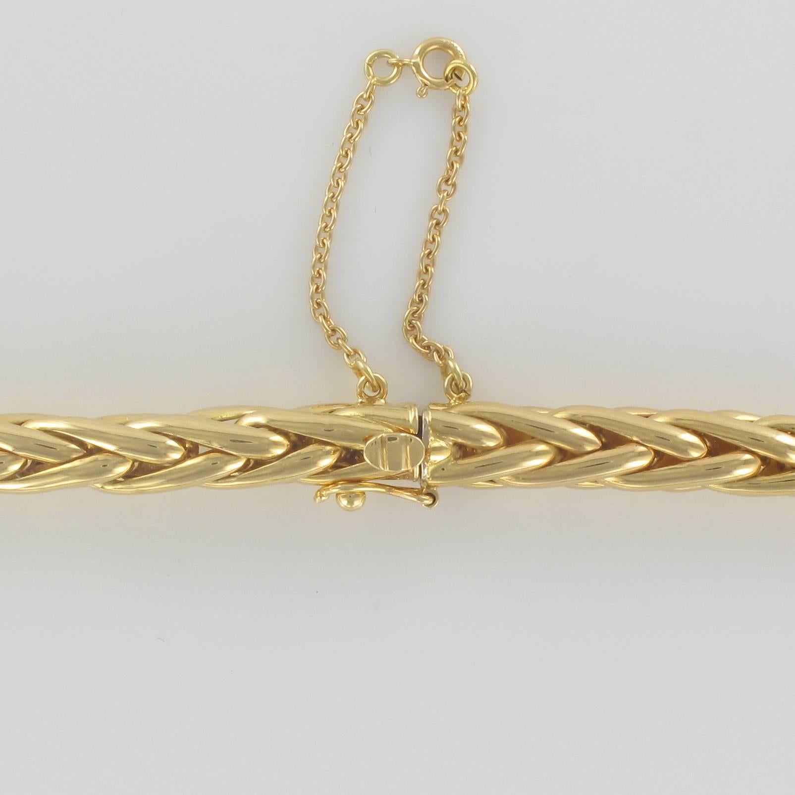 Women's French Modern Palm Tree Chain 18 Karats Yellow Gold Necklace