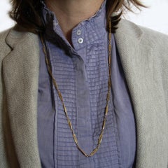 French 1900's Belle epoque 18 Karats Yellow Gold Long Chain Necklace