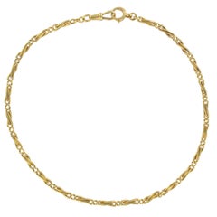 French Napoleon 3 1850s 18 Karat Yellow Gold Watch Chain Necklace