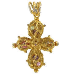 French Christian Lacroix Cross Pendant