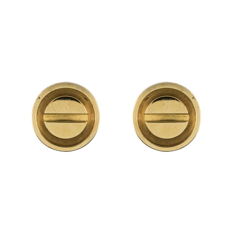 Cartier Love 18 Karat Yellow Gold Stud Earrings At 1stdibs Cartier Love 18 Karat Yellow Gold Stud Earrings For