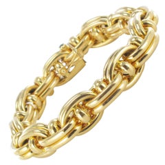 1970s French Caplain 18 Karat Yellow Gold Anchor Chain Bracelet