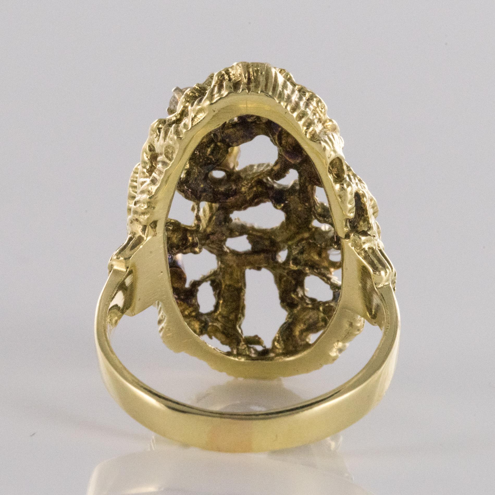 1960s Yellow Gold Diamond Arthur King Spirit Ring 7