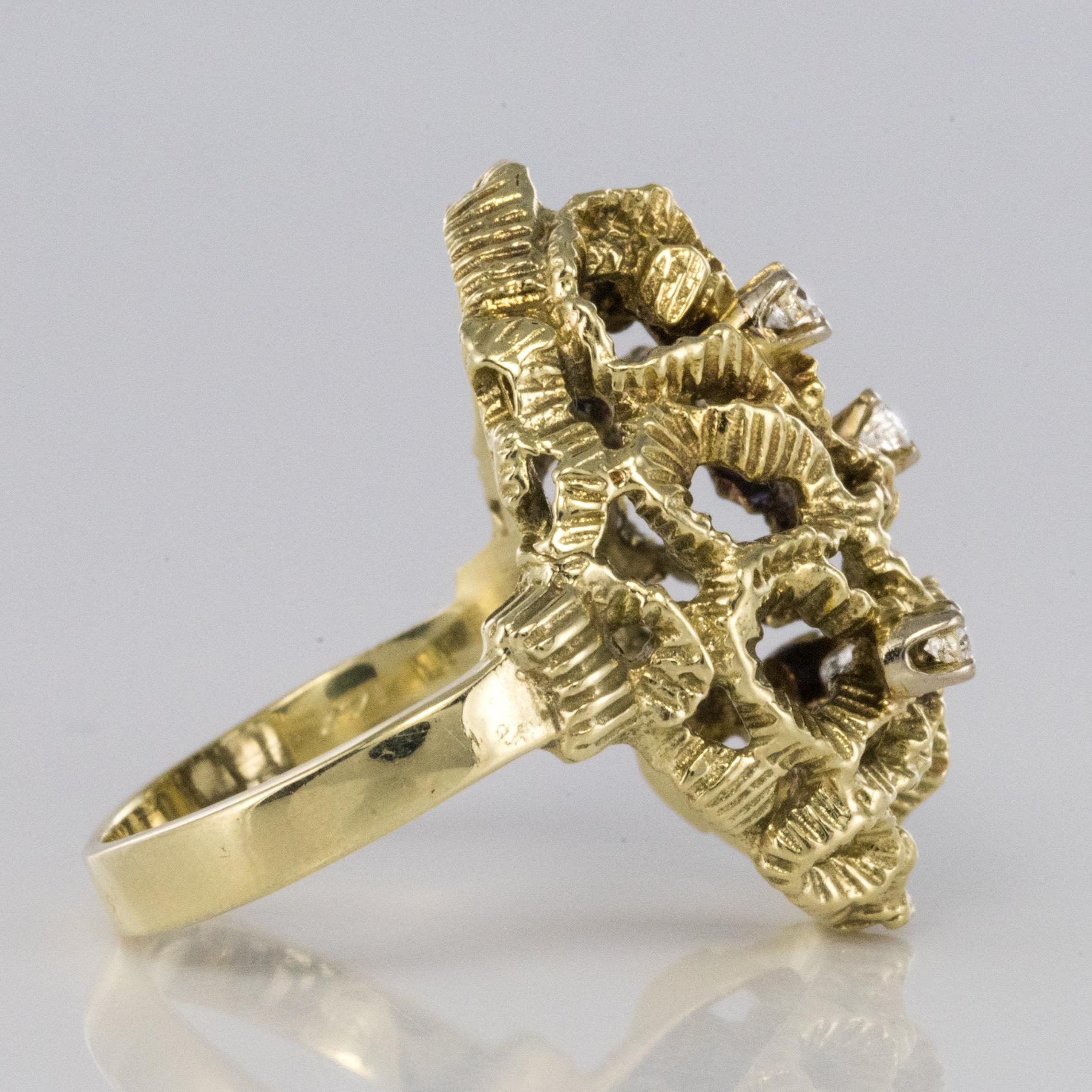 1960s Yellow Gold Diamond Arthur King Spirit Ring 2