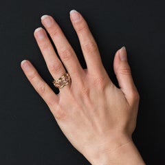 1960s Chiseled Engraved Rose Gold Wedding Ring