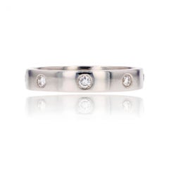 Modern 0.24 Carat Diamond Platinum Band Wedding Ring