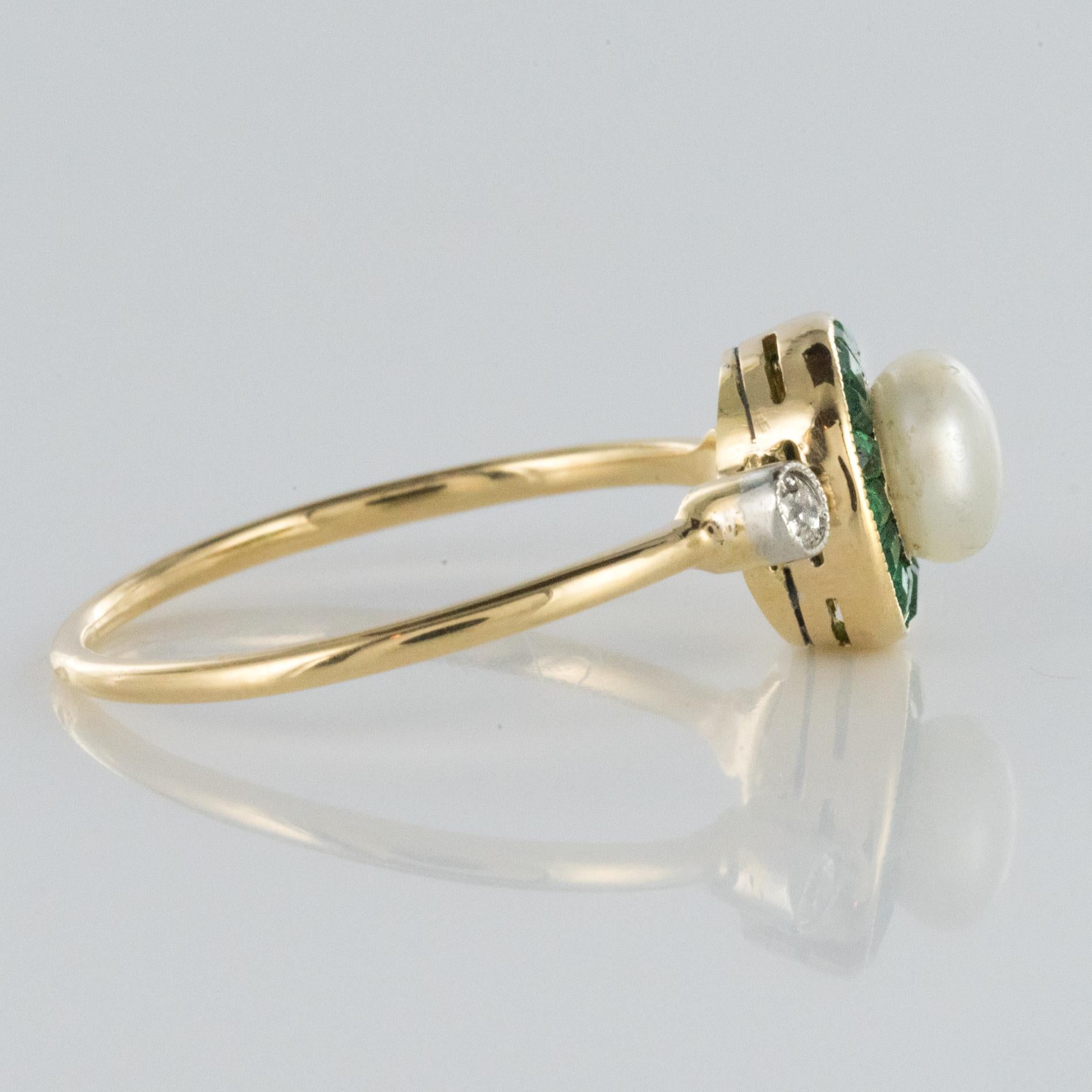 antique emerald and pearl ring