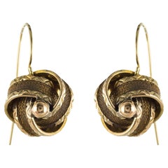 19th Century Golden Bows Hair Drop Earrings