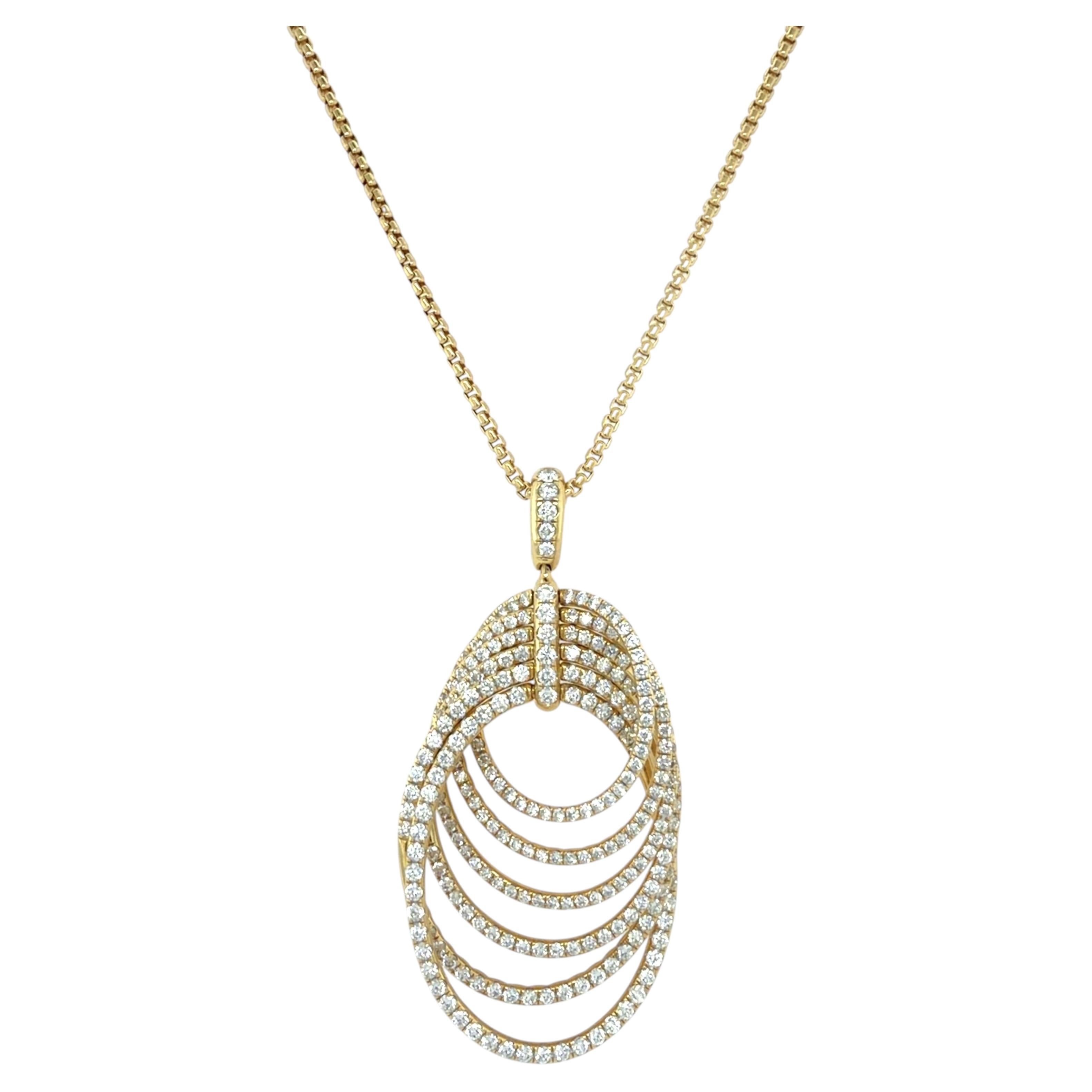 David Yurman, pendentif/collier amovible « Origami » en or jaune 18 carats et diamants