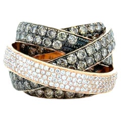 Le Vian, Champagne Diamond and Diamond Ring, 14K Rose and Blackened Gold