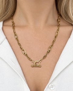 Roberto Coin, Yellow Gold Oval Link Toggle Necklace, 18K