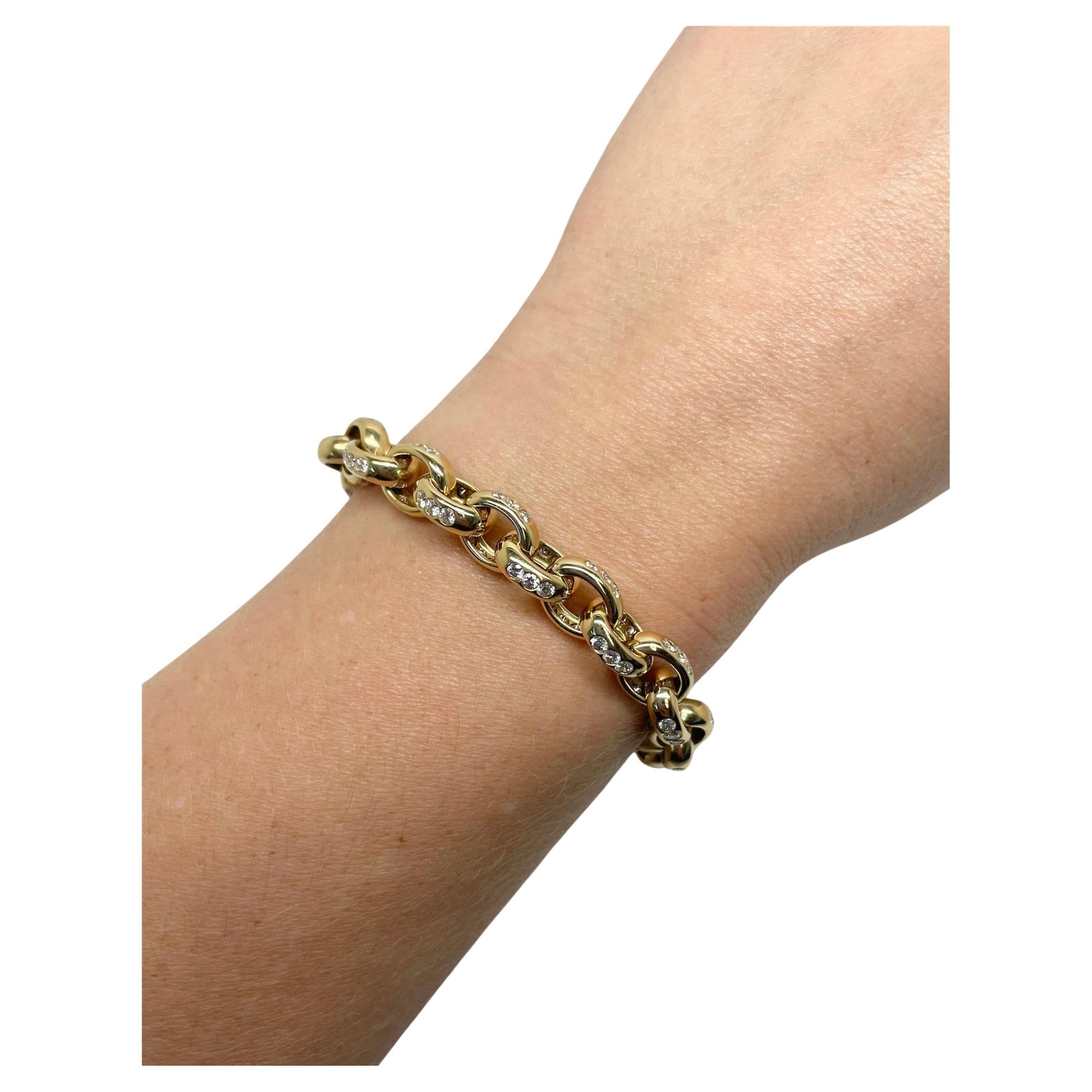 Tiffany & Co., 18K Yellow Gold and Diamond Bracelet For Sale