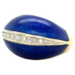 Cartier, 18K Yellow Gold, Diamond and Enamel Bombe Ring