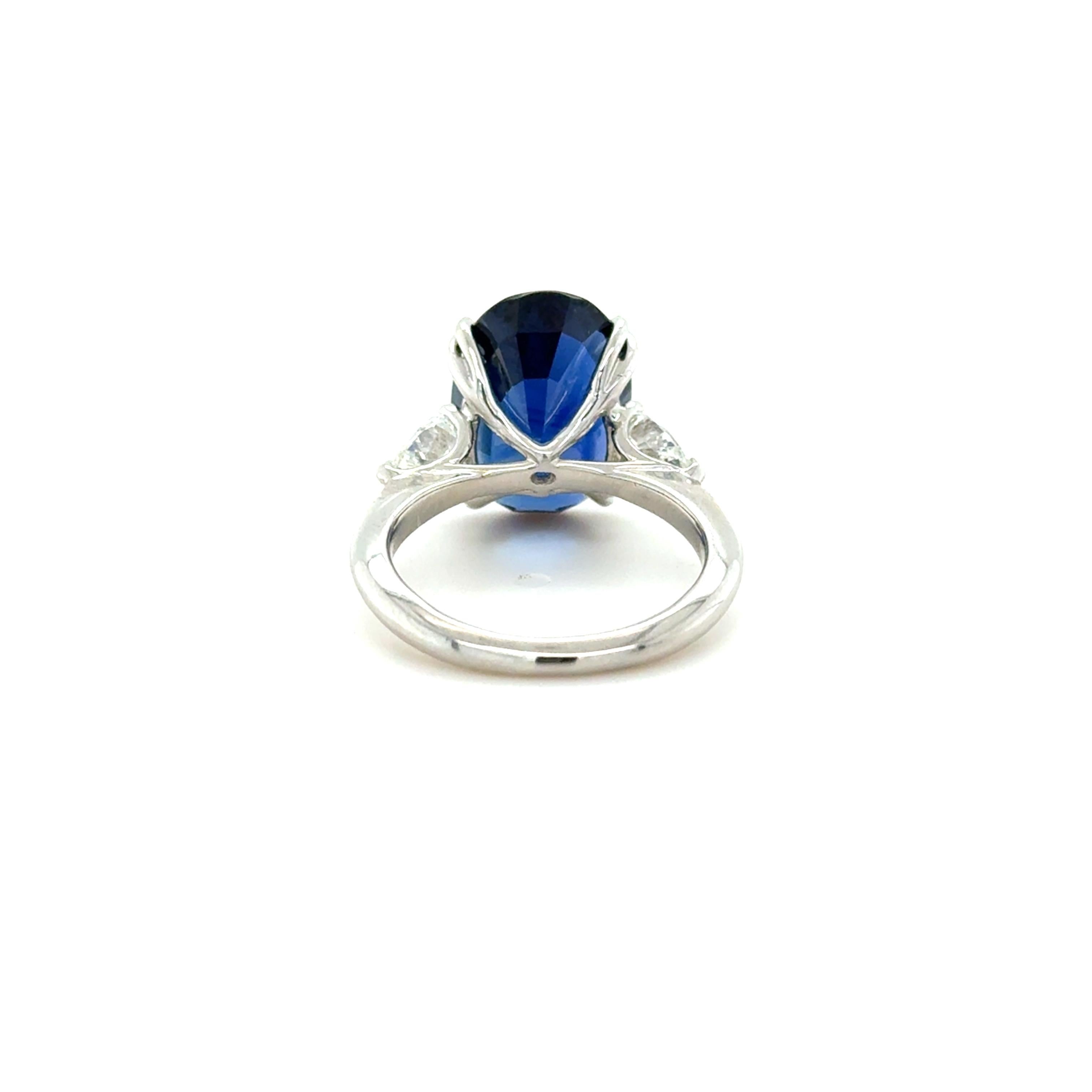 AGL zertifizierter 9,77 Karat Saphir und Diamant Ring im Zustand „Hervorragend“ im Angebot in Chicago, IL