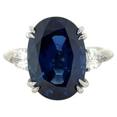 AGL zertifizierter 9,77 Karat Saphir und Diamant Ring