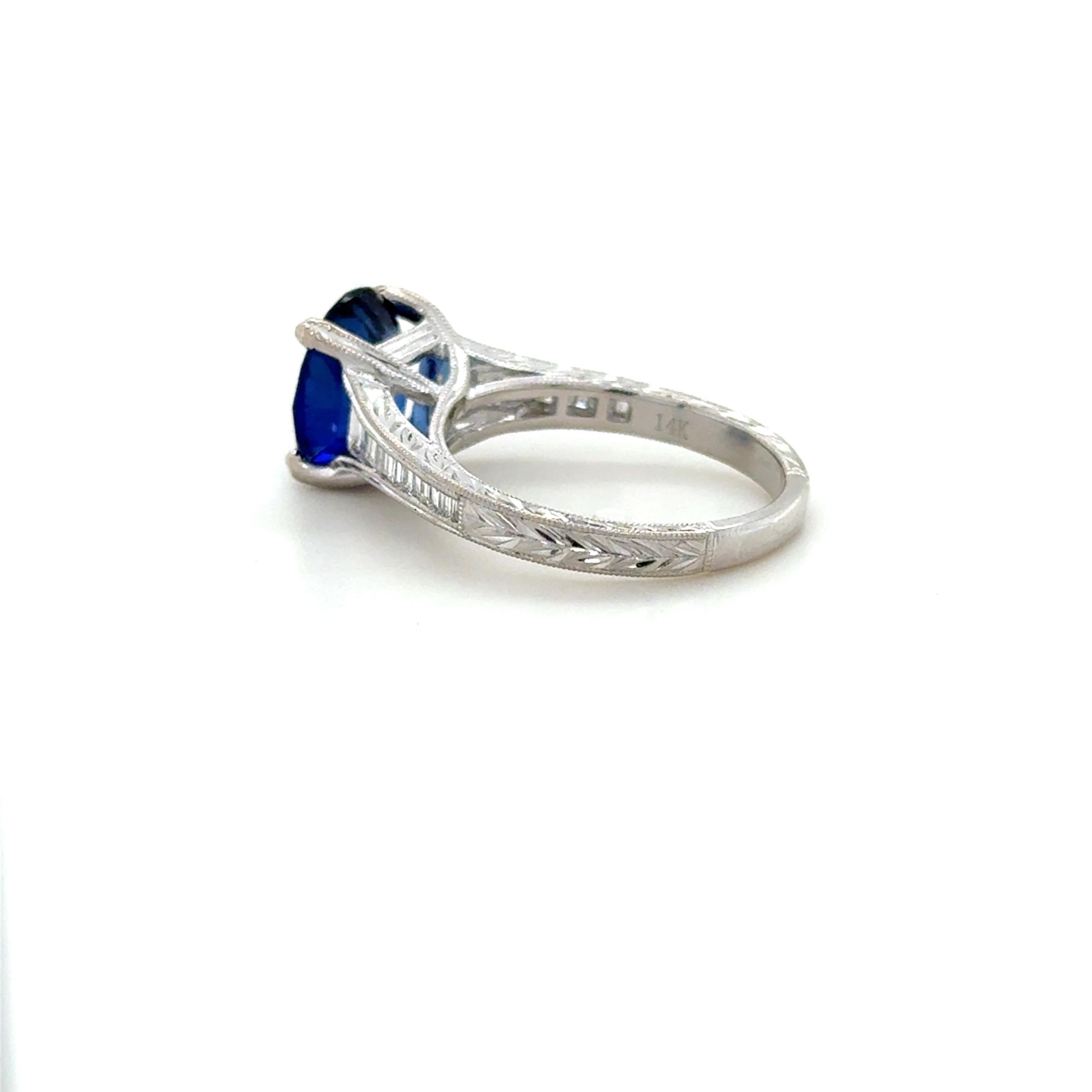 Contemporaneo Kirk Kara, anello con zaffiro e diamante da 4,05 carati in vendita