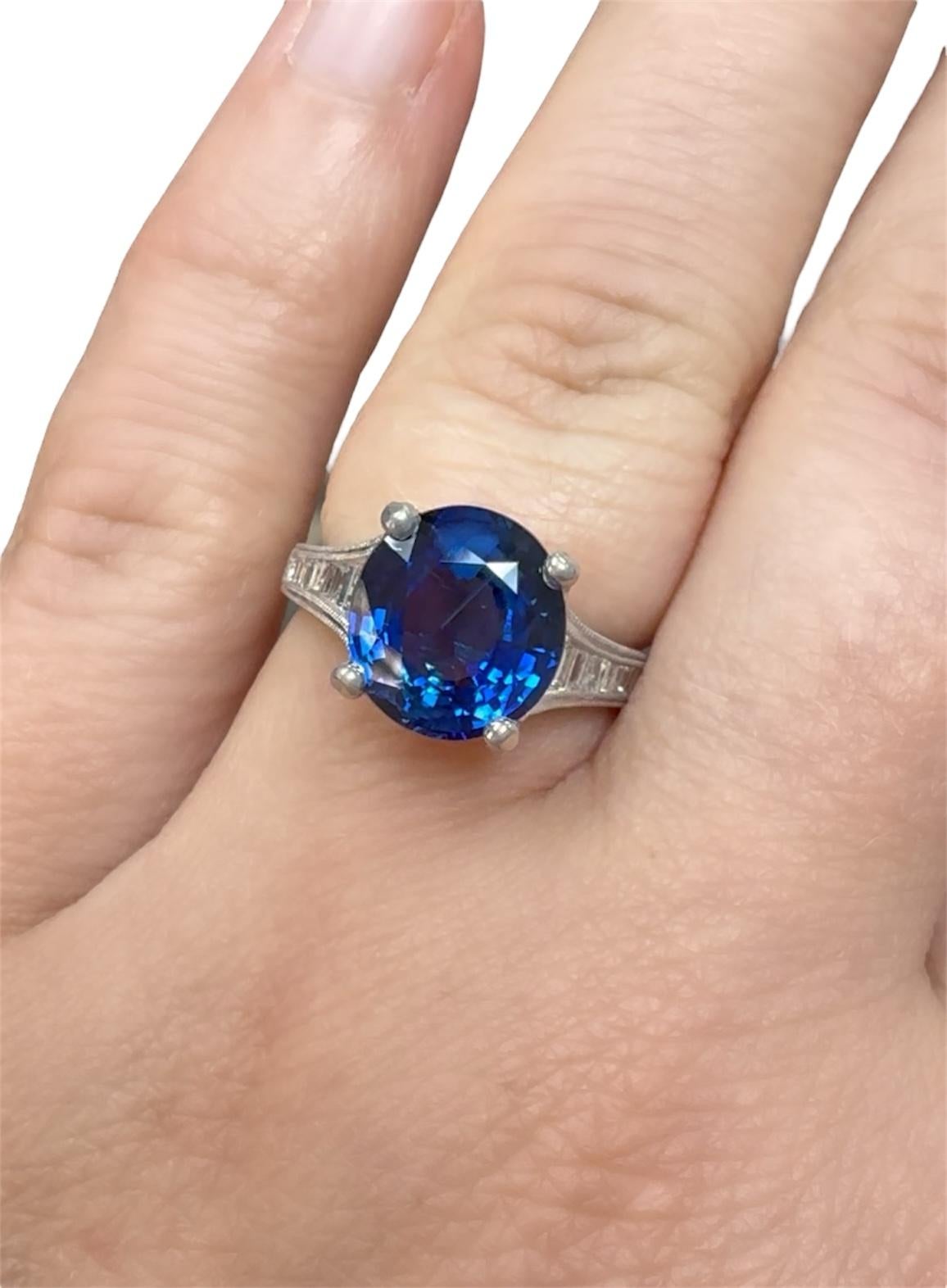 Kirk Kara, anello con zaffiro e diamante da 4,05 carati in vendita 1