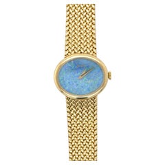 Vintage-Uhr von Piaget aus 18-karätigem Gelbgold mit schwarzem Opal-Zifferblatt