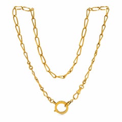Late Victorian, Yellow Gold Fob Chain Necklace, 23 inches long