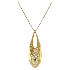 Roberto Coin, ciondolo/collana "Golden Gate" in oro giallo e diamanti, 18 carati