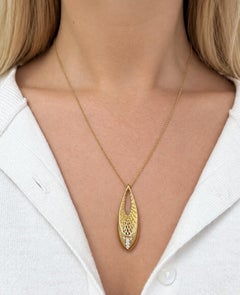 Roberto Coin, ciondolo/collana "Golden Gate" in oro giallo e diamanti, 18 carati