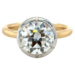 GIA-zertifizierter 3.03 Karat runder Diamant-Verlobungsring im Brillantschliff