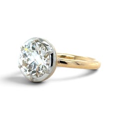 GIA-zertifizierter 3.03 Karat runder Diamant-Verlobungsring im Brillantschliff