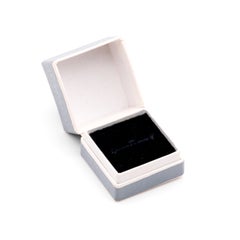 Vintage Duck Egg Blue and White Leather Effect Ring Box, with Black Velvet Inter