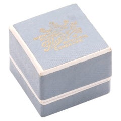 Vintage Duck Egg Blue and White Leather Effect Ring Box, with Black Velvet Inter