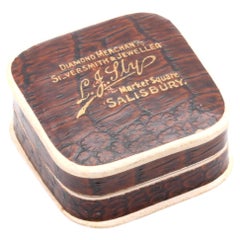 Vintage Brown and White Crocodile Leather Effect Jewellery Box