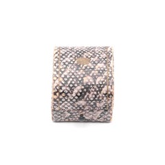 Vintage Brown Snakeskin Effect Ring Box with Gold Tooling and Cream Interior