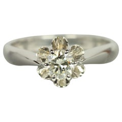 Vintage Buttercup Solitaire Engagement Ring – 0.31ct Round Brilliant Cut Diamond