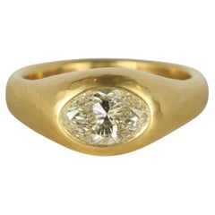 1,31-Karat-Verlobungsring im Zigeuner-Stil mit ovalem Naturdiamanten