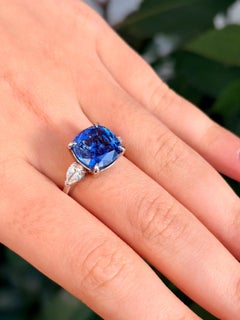 6.98ct GIA-Certified Unheated Ceylon Sapphire & Diamond Ring