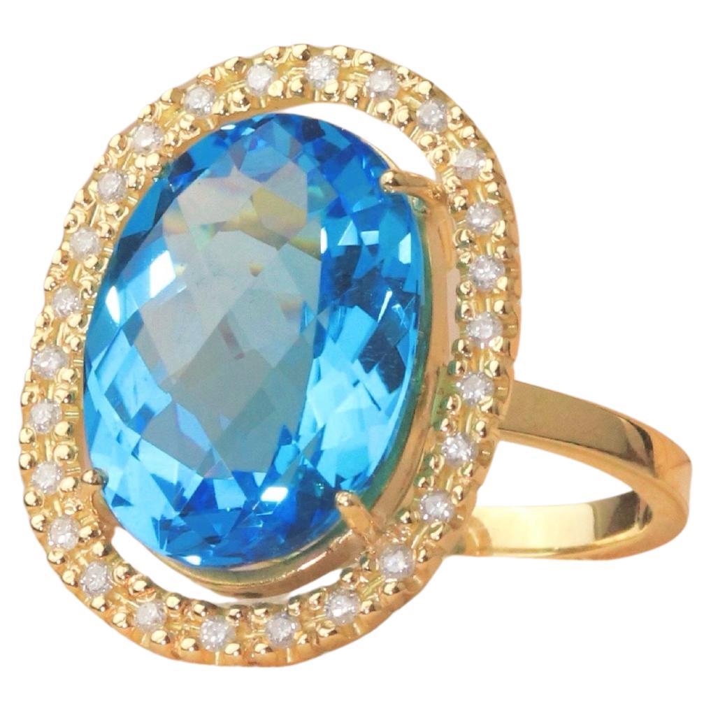 Or jaune massif 18K

Pierre précieuse Topaze Suisse Naturelle : Forme ovale, Taille 12x16 mm, Poids 10 cts 

Diamants naturels : Taille ronde, 1,25 mm chacun

La pierre précieuse provient du Brésil

Contactez-nous pour plus d'informations. Si