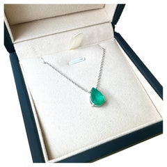 Collana di smeraldi in oro massiccio 18 carati - Forma a pera